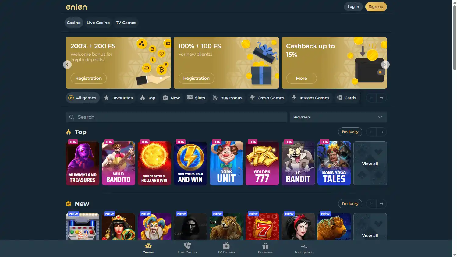 Onion Casino screenshot 1