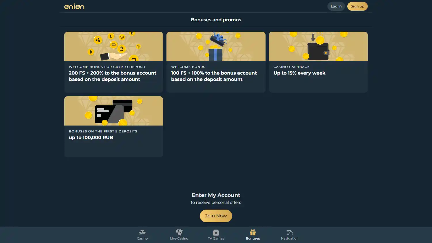 Onion Casino screenshot 2