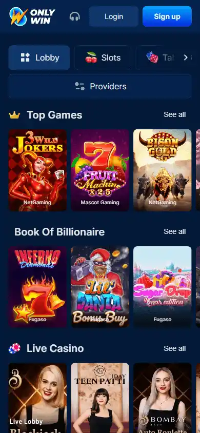 OnlyWin Casino screenshot 5