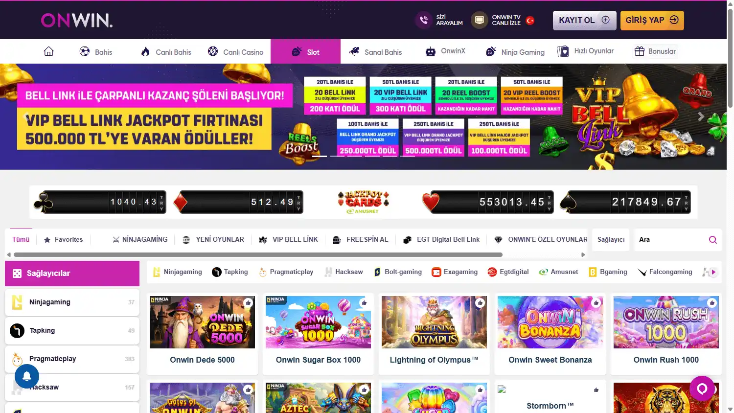 Onwin Casino screenshot 2