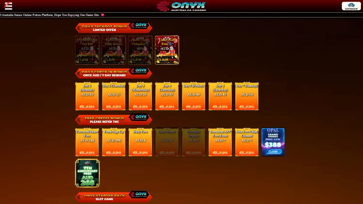 OnyxAUD Casino screenshot 2