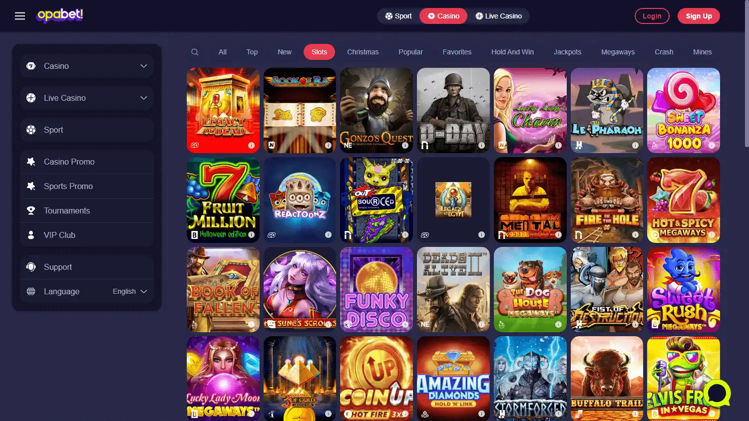 Opabet Casino screenshot 2