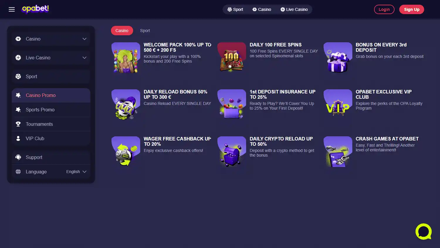 Opabet Casino screenshot 3