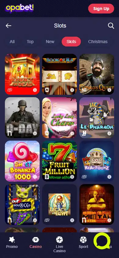 Opabet Casino screenshot 5