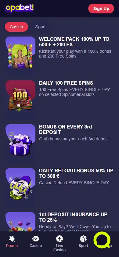 Opabet Casino screenshot 6