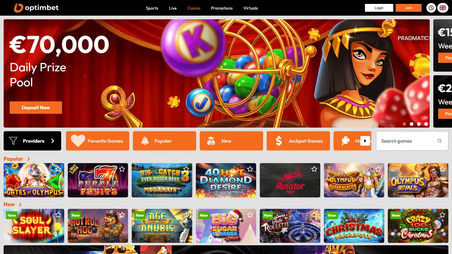 OptimBet Casino screenshot 2