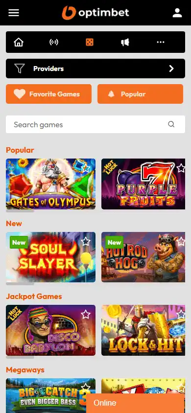 OptimBet Casino screenshot 5