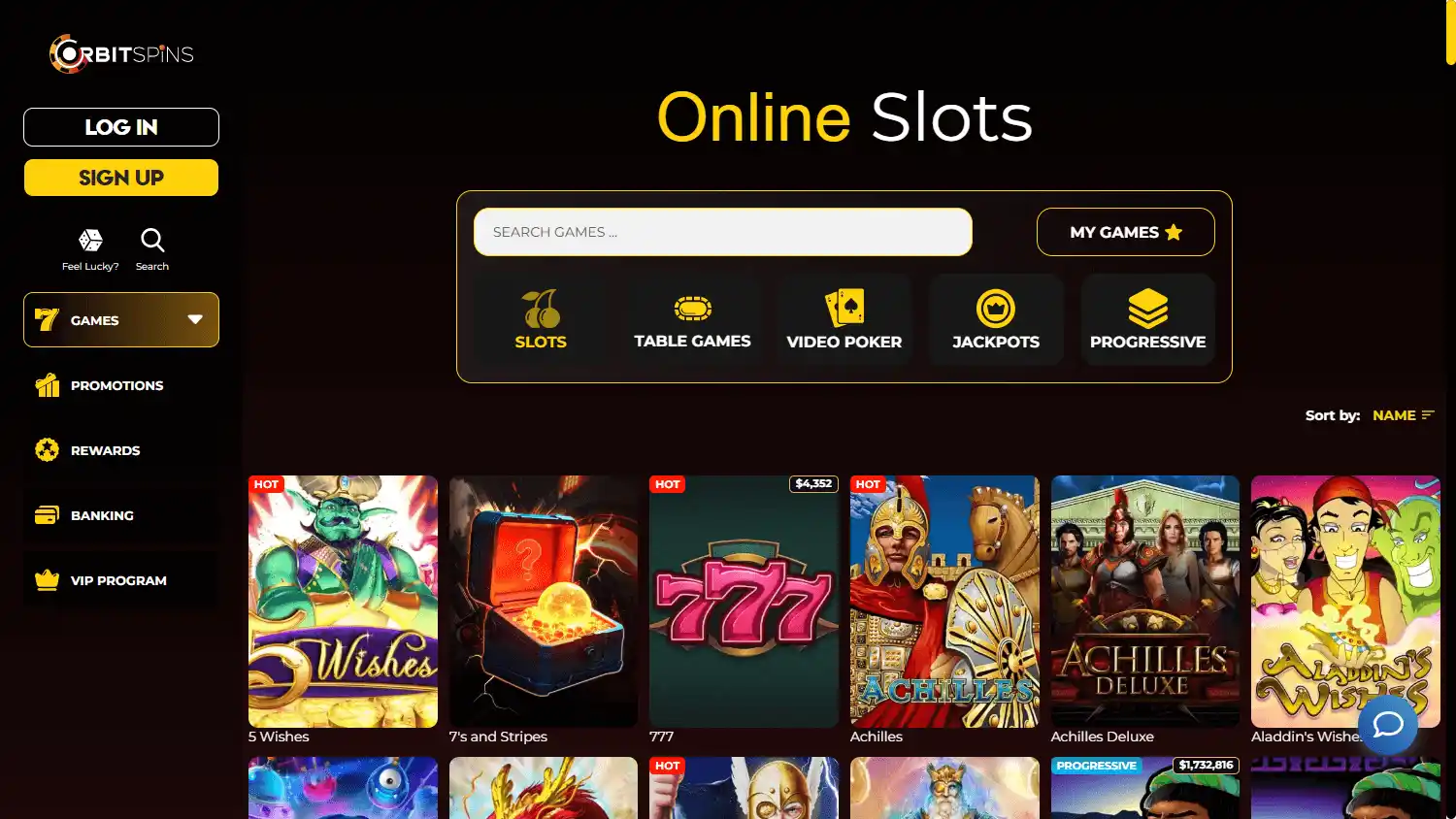 Orbit Spins Casino screenshot 2