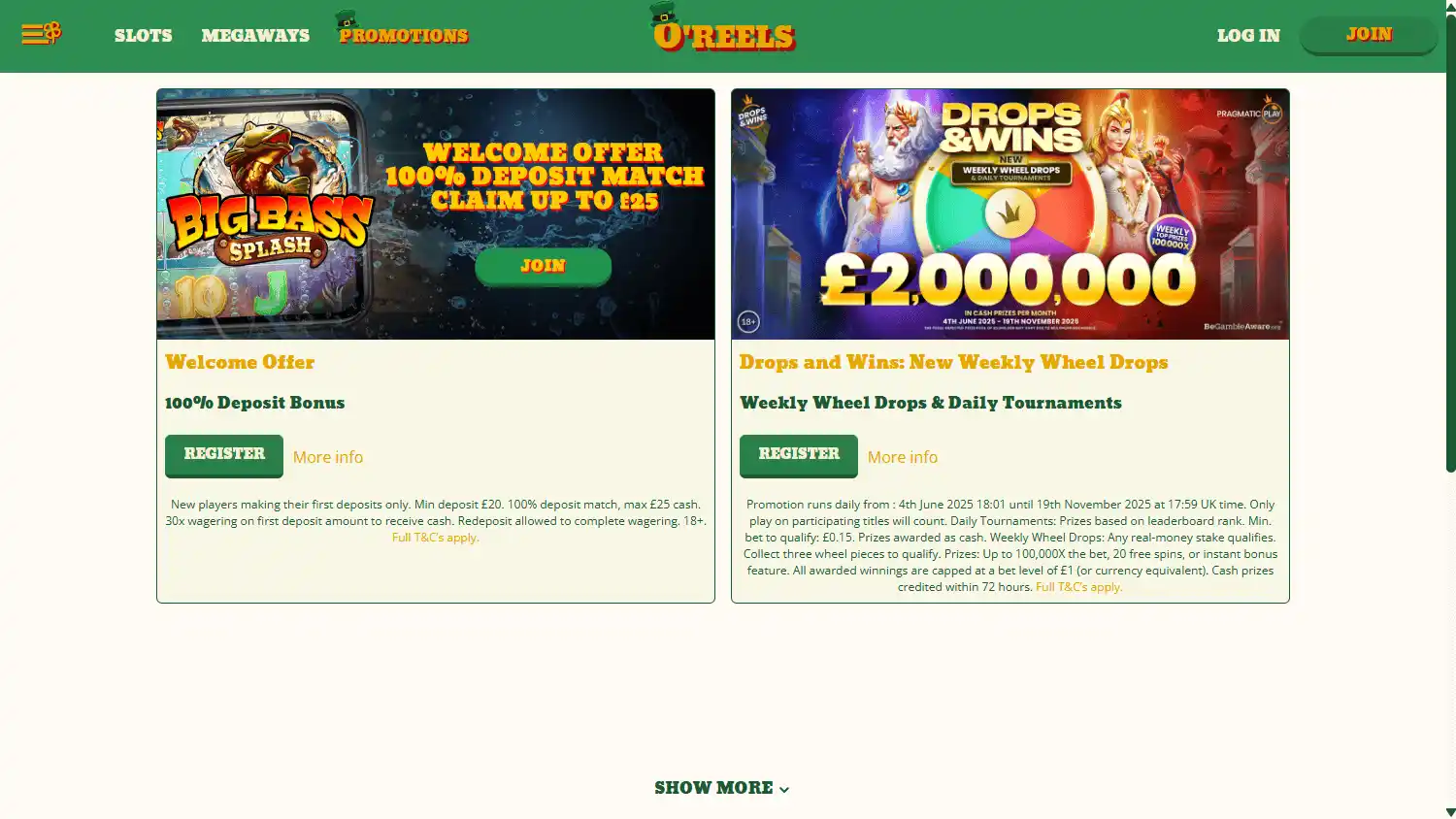OReels Casino screenshot 3