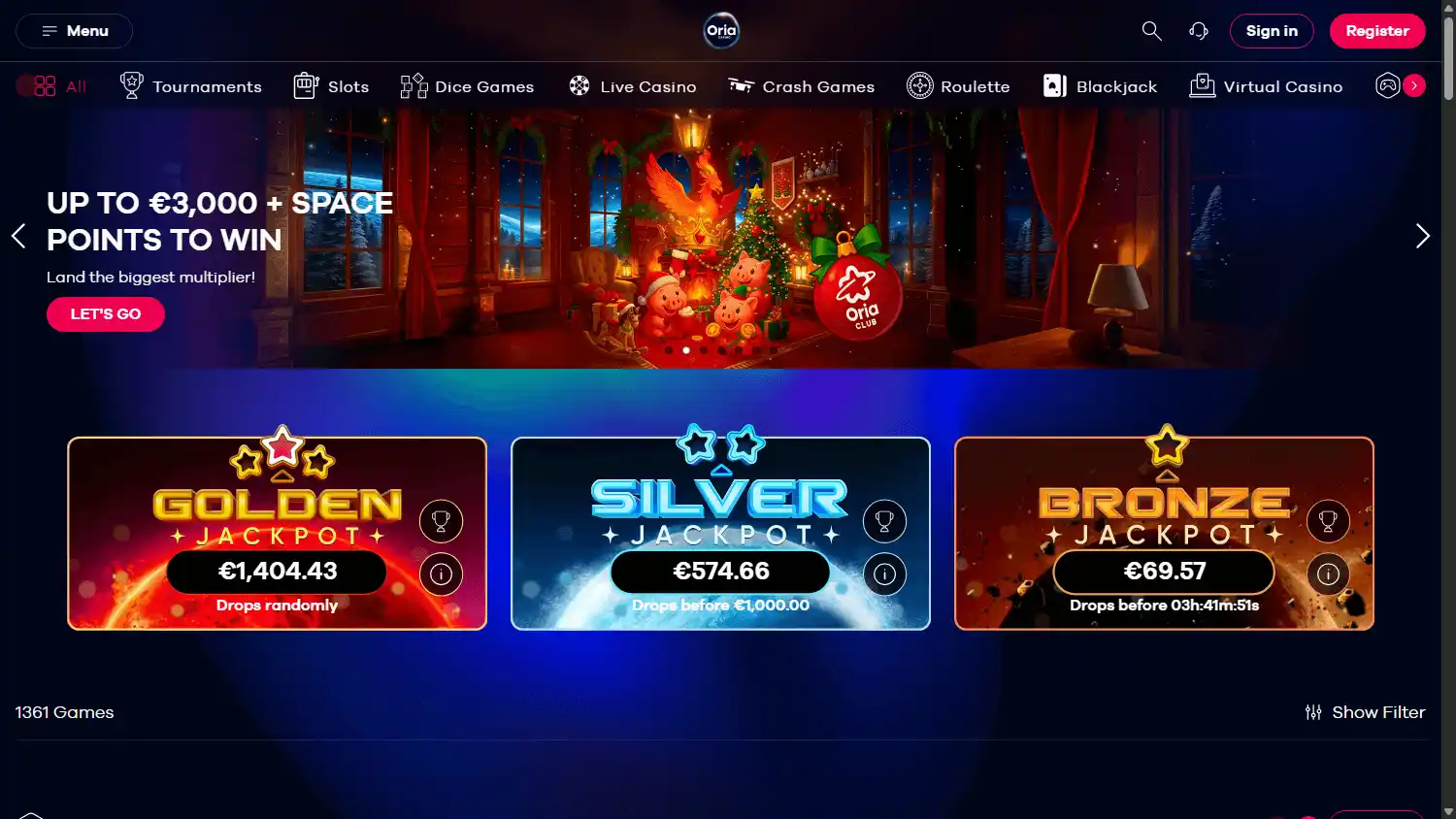 Oria Casino BE screenshot 1