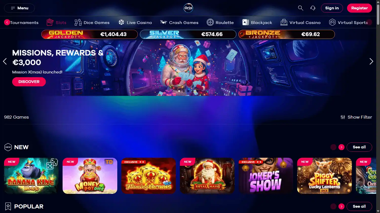 Oria Casino BE screenshot 2