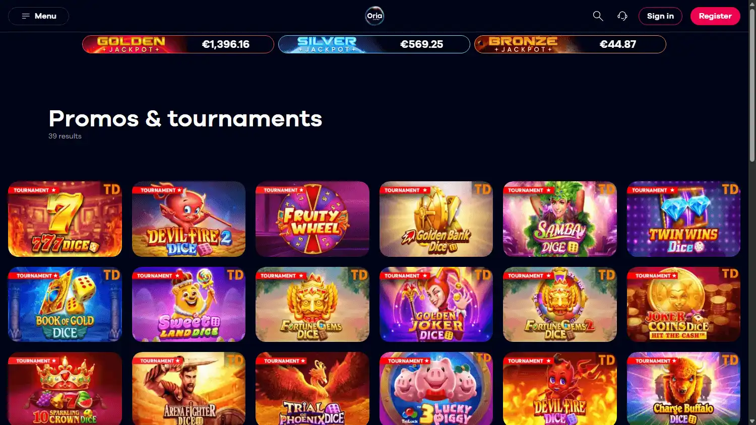 Oria Casino BE screenshot 3