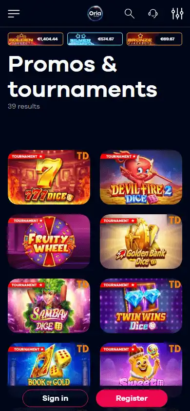 Oria Casino BE screenshot 6