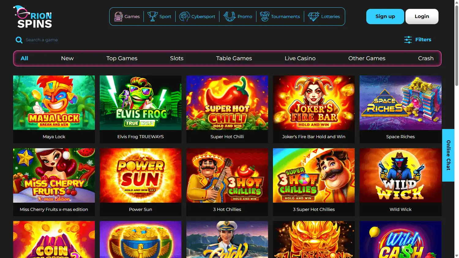 Orion Spins Casino screenshot 2