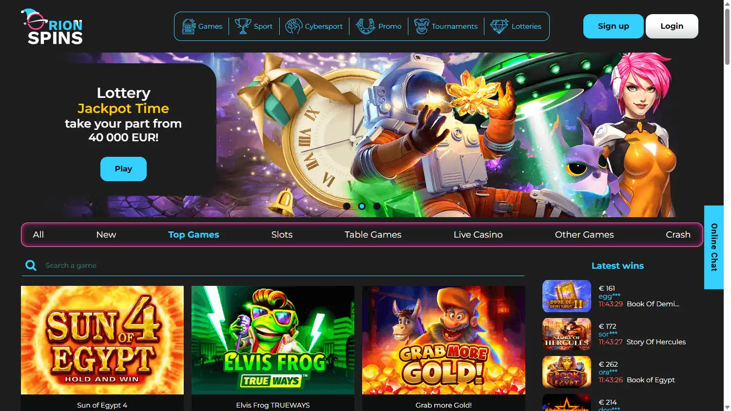 Orion Spins Casino screenshot 3