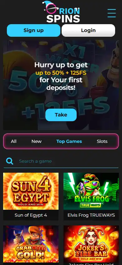 Orion Spins Casino screenshot 4