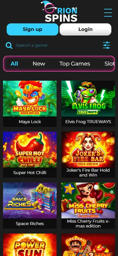 Orion Spins Casino screenshot 5