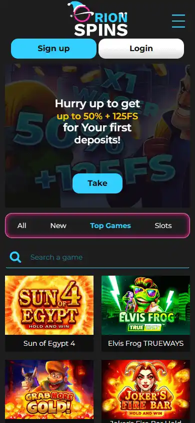 Orion Spins Casino screenshot 6