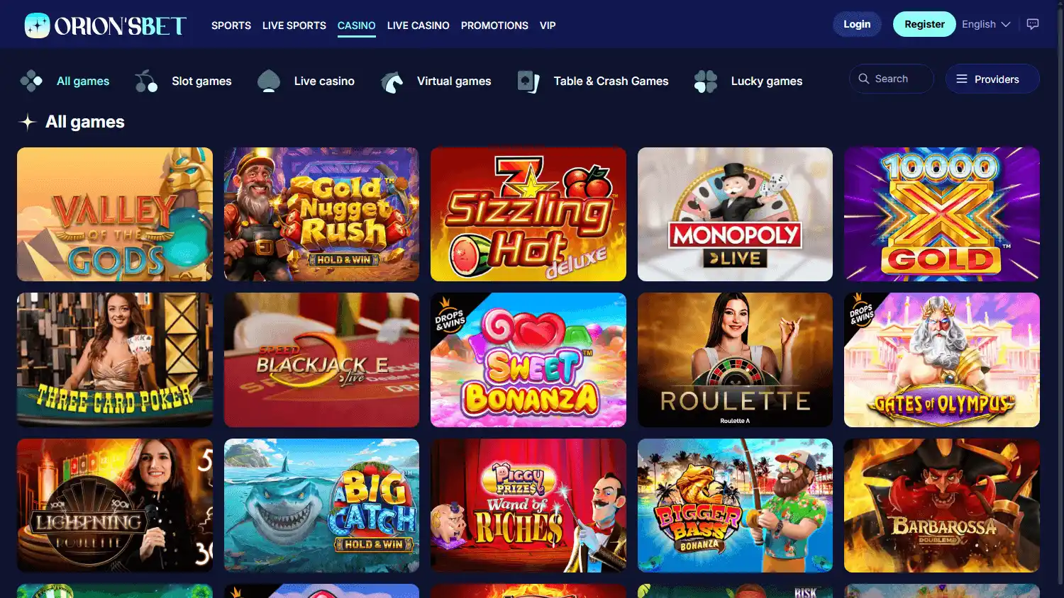 OrionsBet Casino screenshot 2