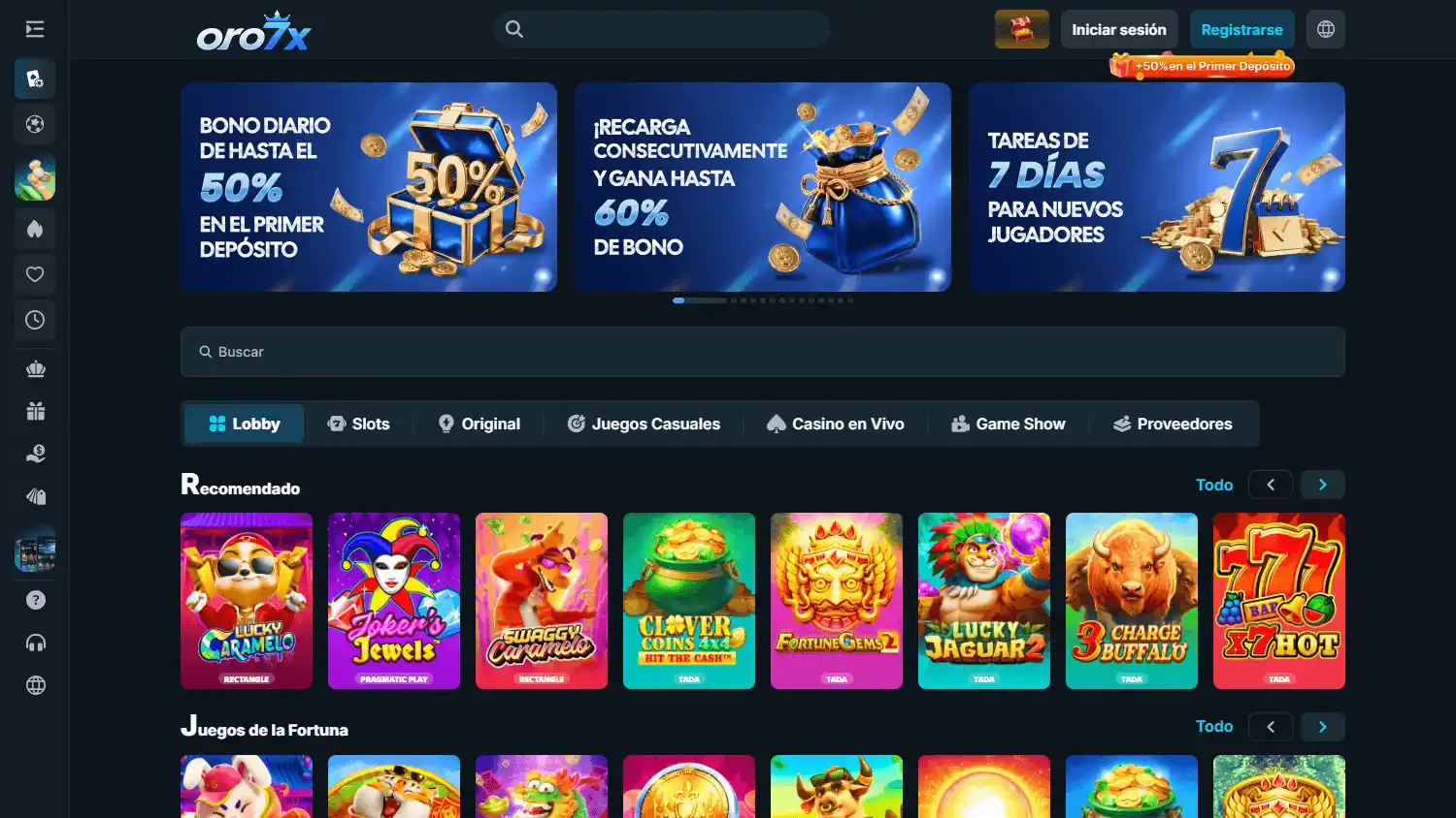 Oro7x Casino screenshot 2