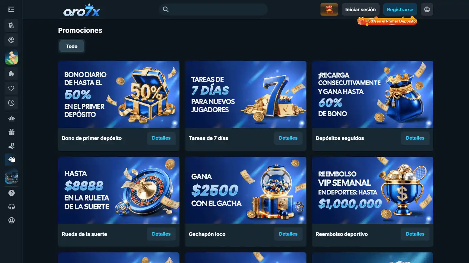 Oro7x Casino screenshot 3