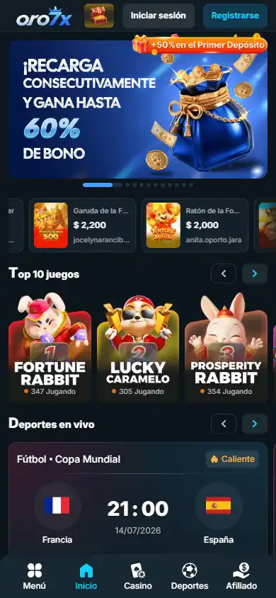 Oro7x Casino screenshot 4