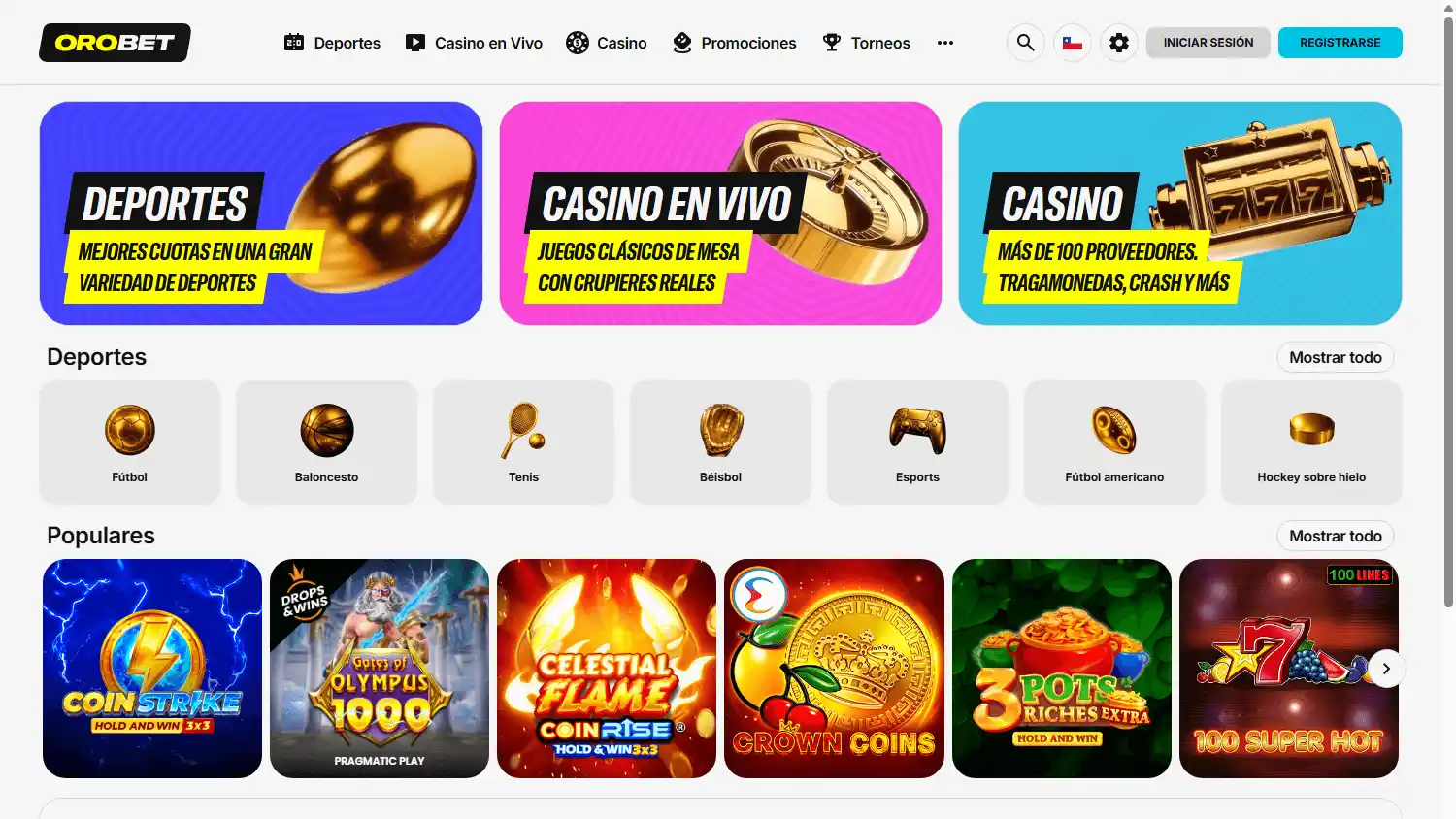 Orobet Casino screenshot 1