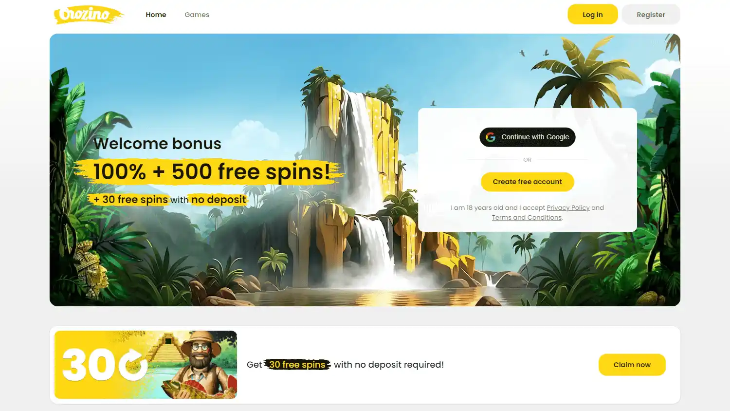 Orozino Casino screenshot 1