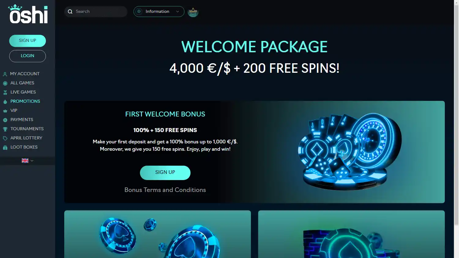 Oshi Casino screenshot 3