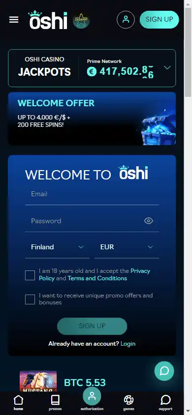 Oshi Casino screenshot 4
