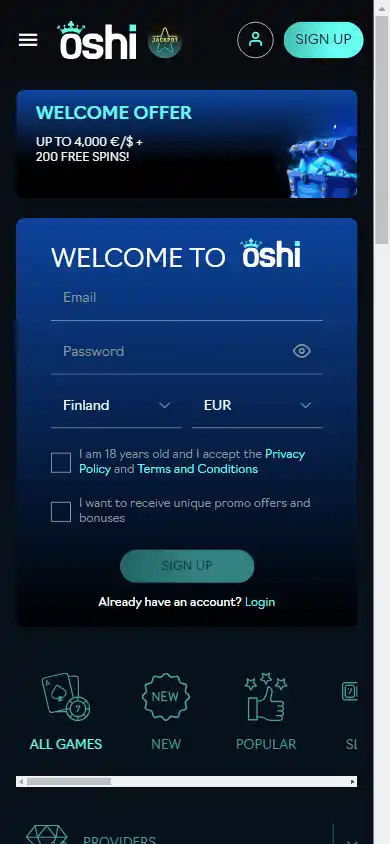 Oshi Casino screenshot 5