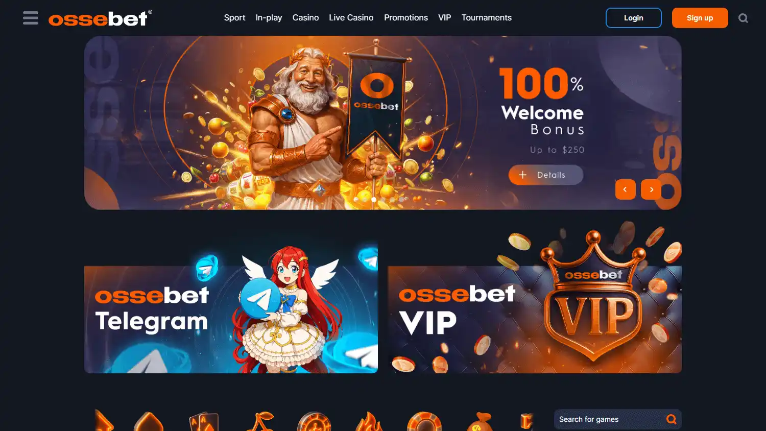 Ossebet Casino screenshot 1