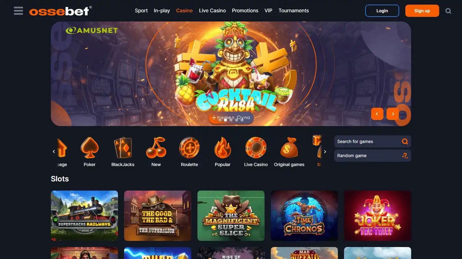 Ossebet Casino screenshot 2
