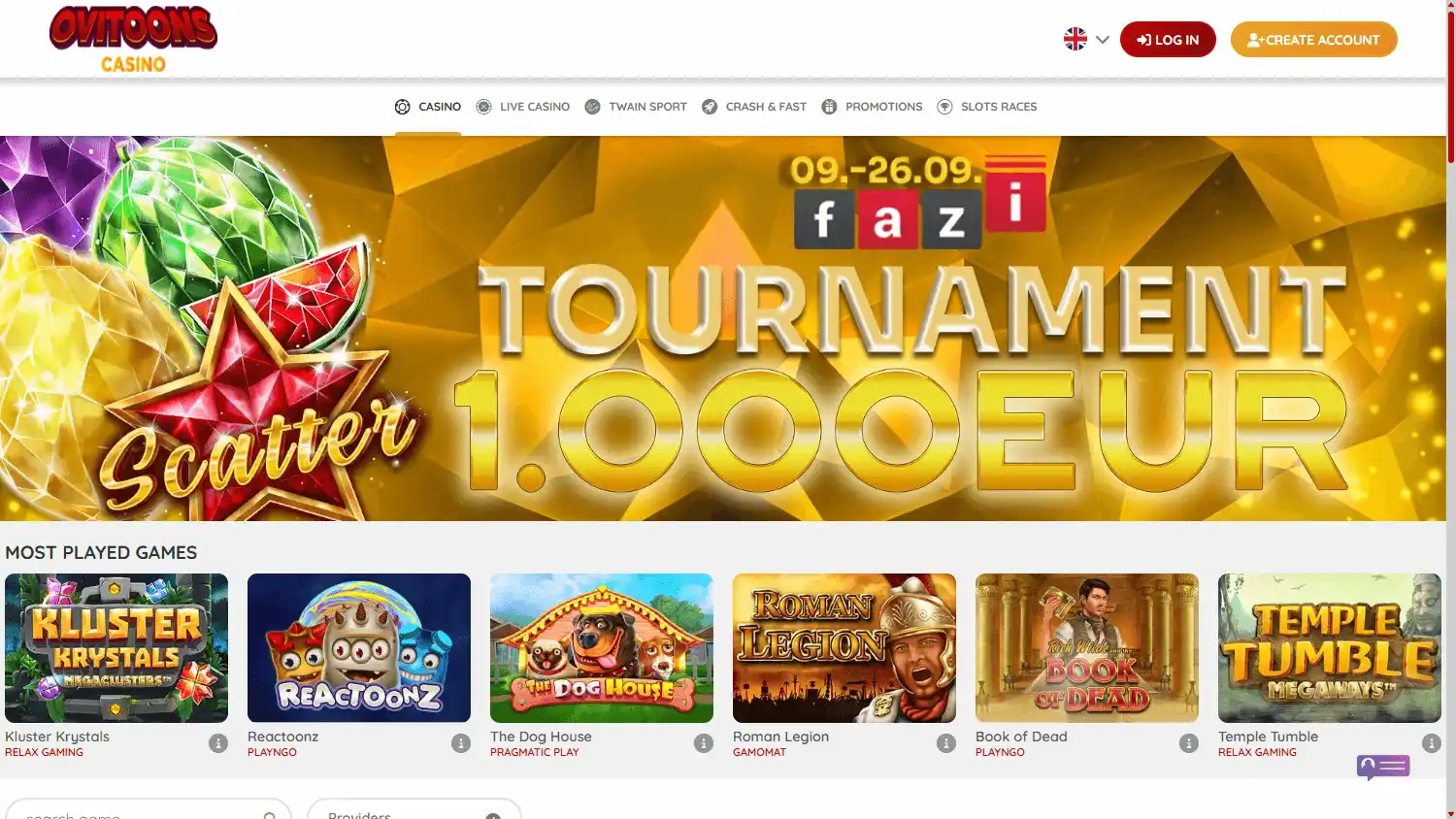 Ovitoons Casino screenshot 2