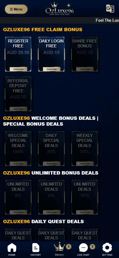 OzLuxe96 Casino screenshot 4