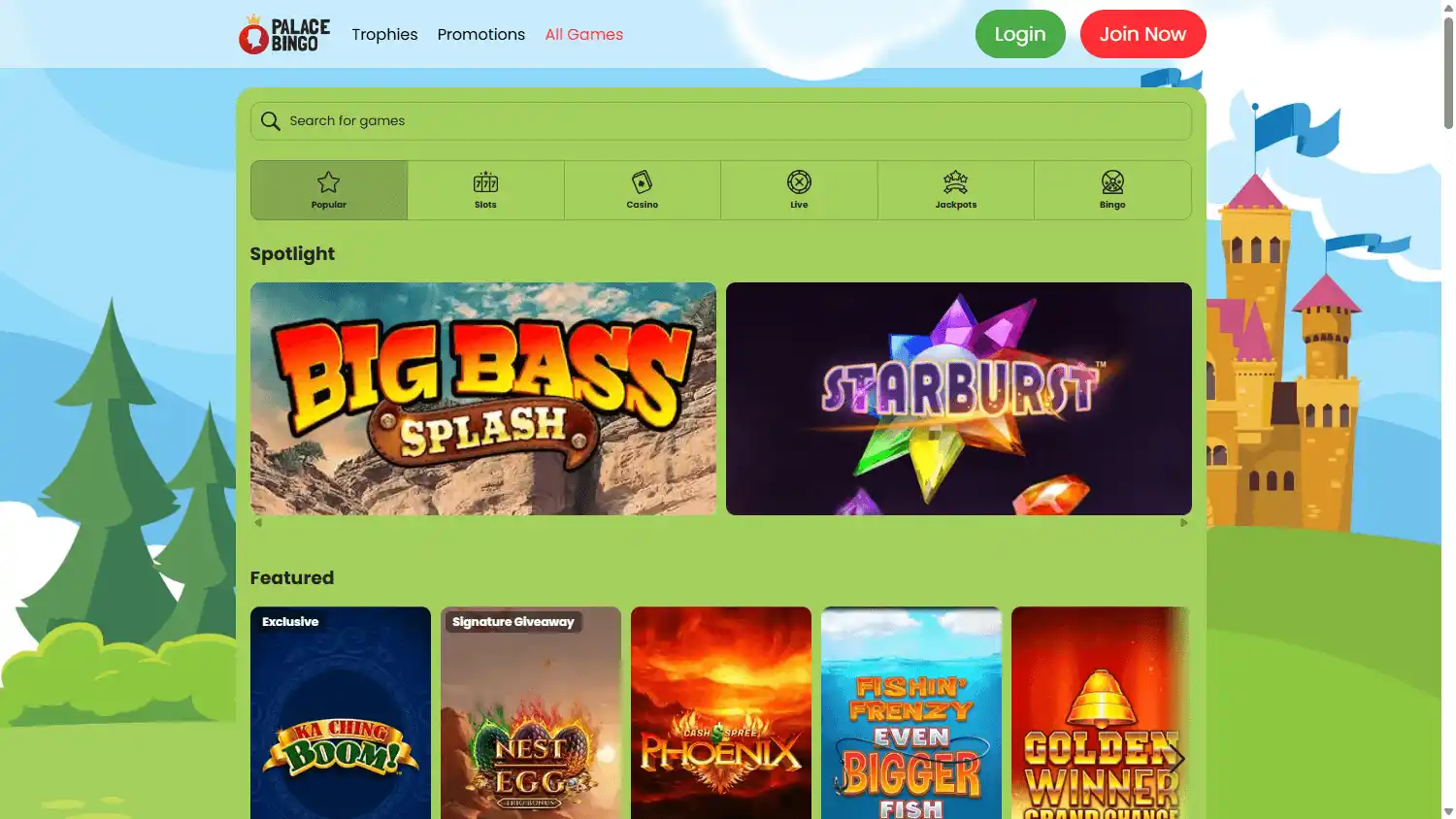 Palace Bingo Casino screenshot 2