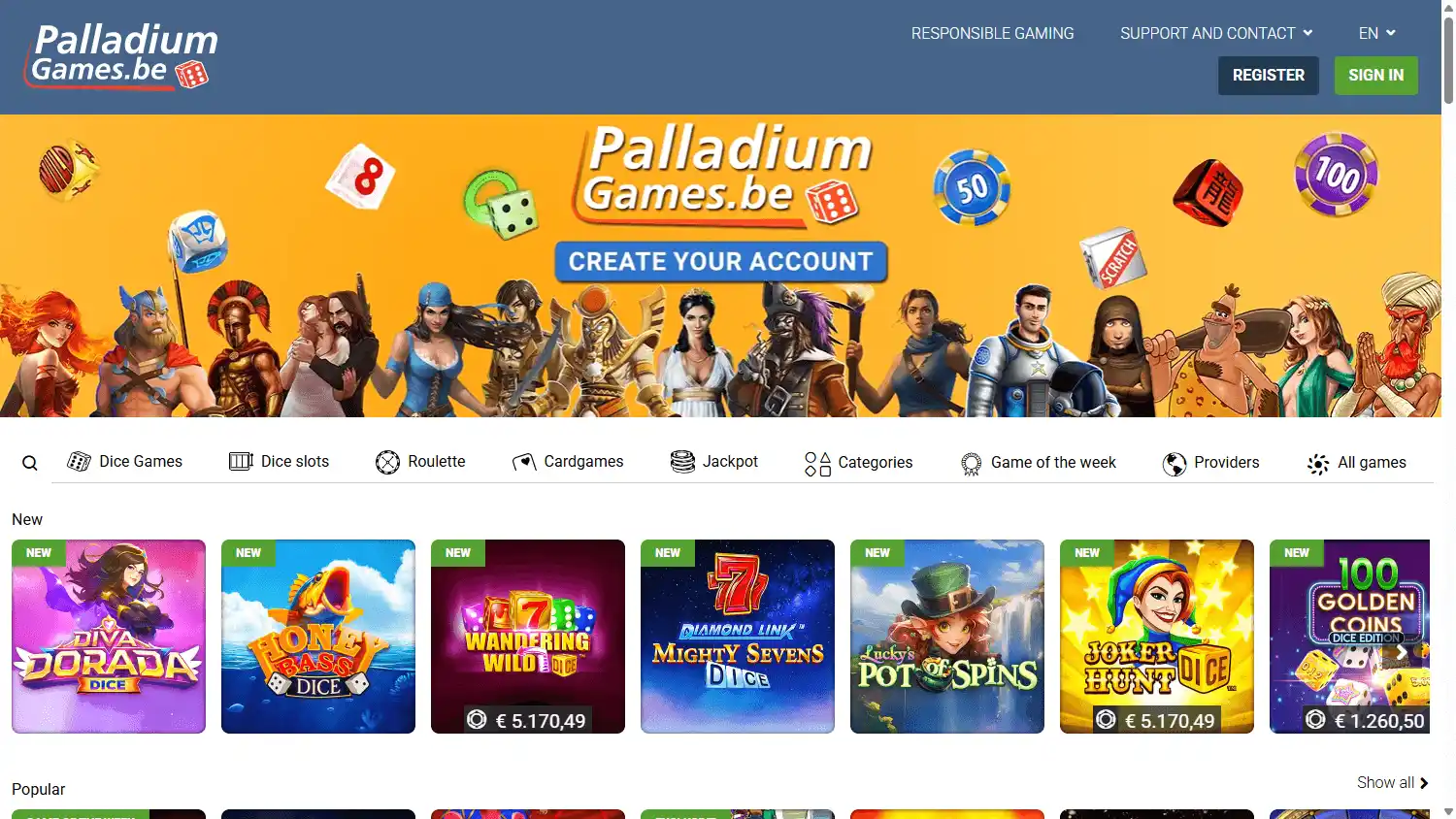 Palladium Games Casino screenshot 1