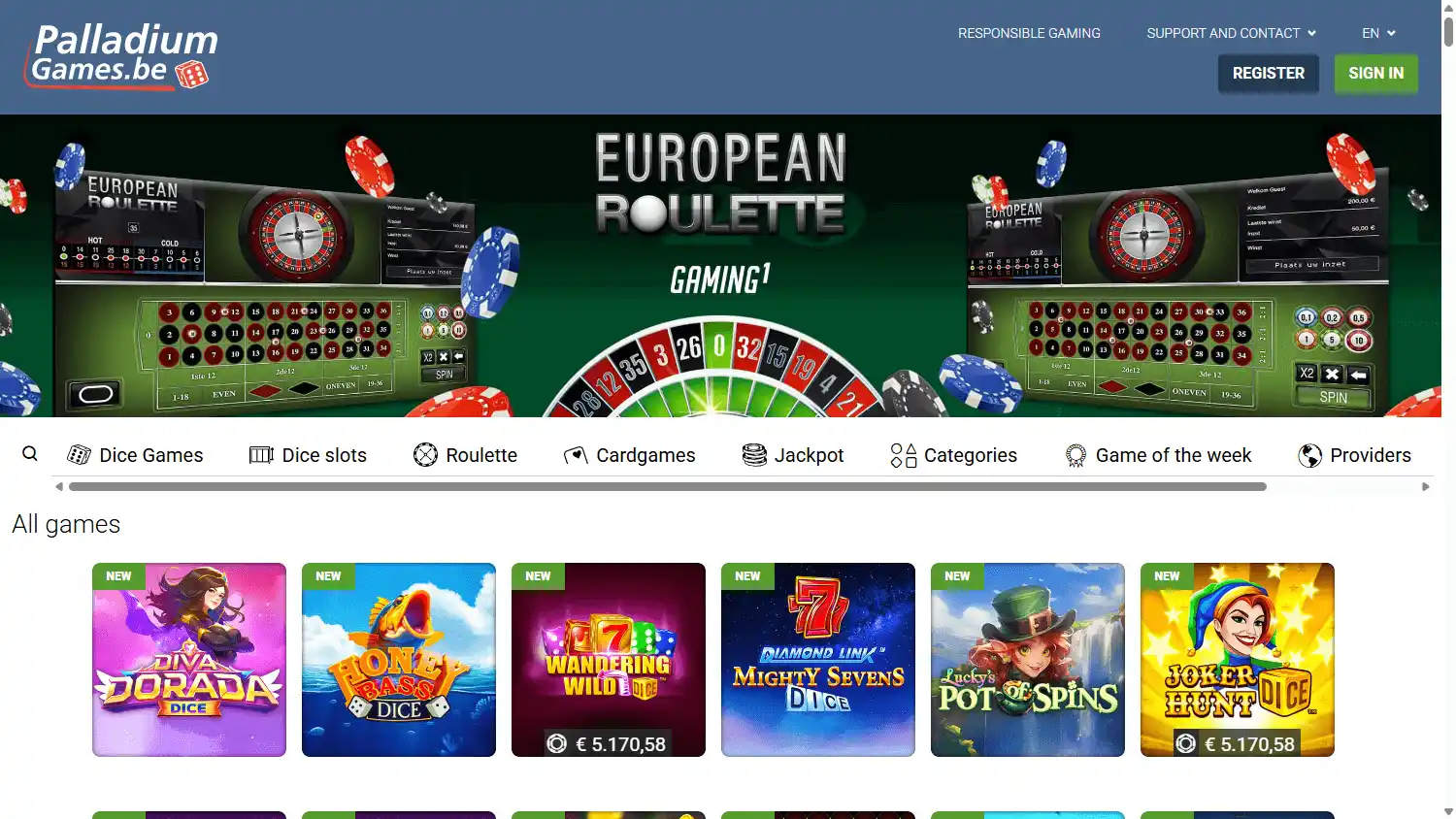 Palladium Games Casino screenshot 2