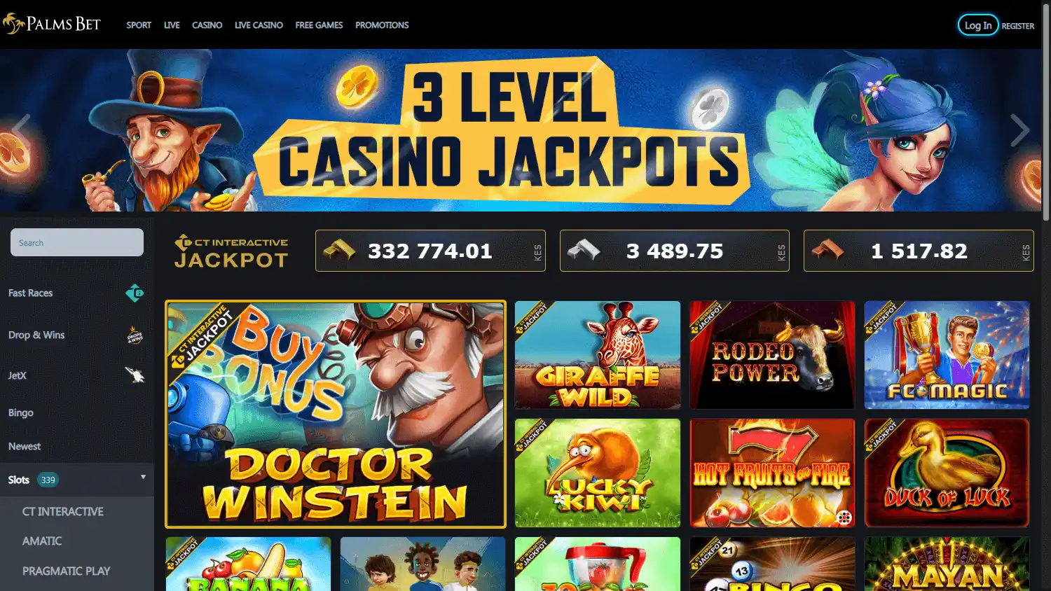 Palms Bet Casino screenshot 1