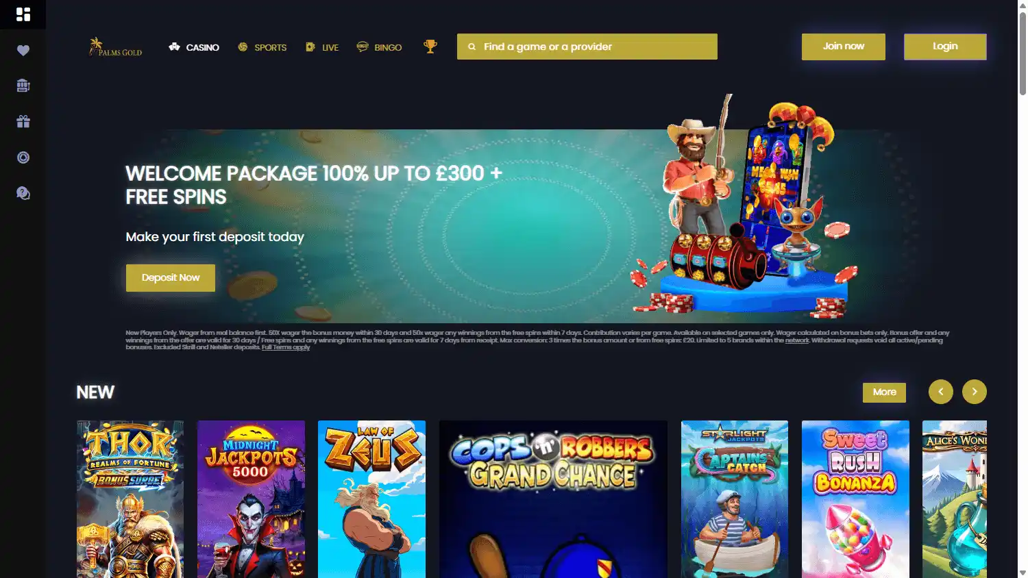 PalmsGold Casino screenshot 1