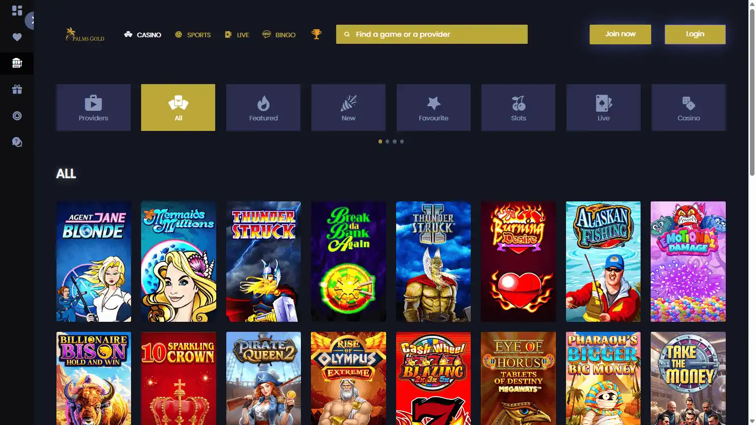 PalmsGold Casino screenshot 2