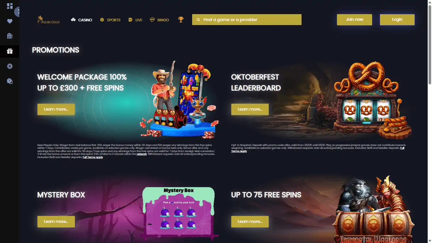 PalmsGold Casino screenshot 3