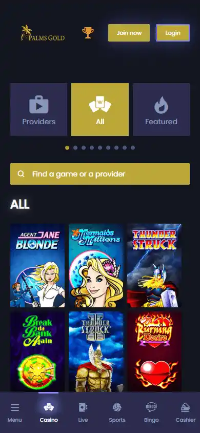 PalmsGold Casino screenshot 5