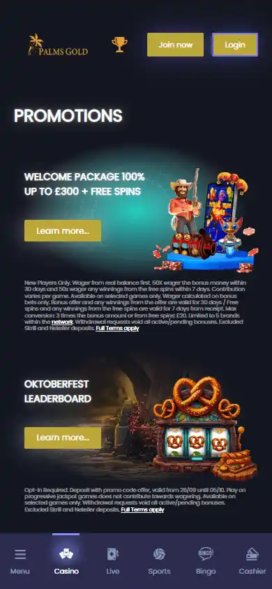PalmsGold Casino screenshot 6