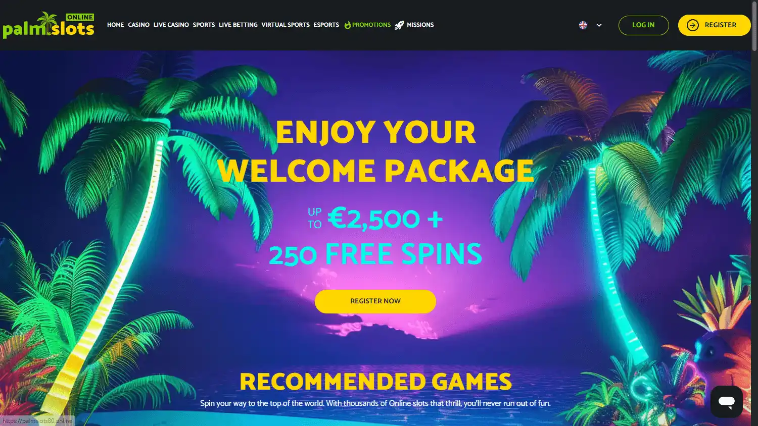 PalmSlots Online Casino screenshot 1
