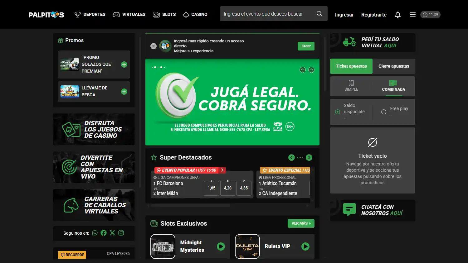PALPITOS Casino screenshot 1