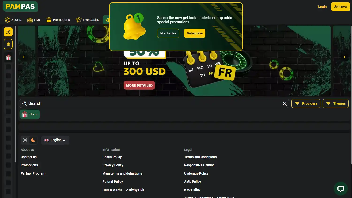 Pampas Casino screenshot 2