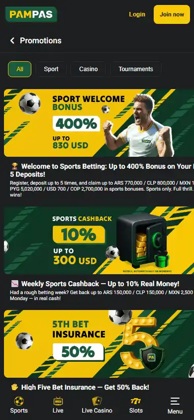 Pampas Casino screenshot 6