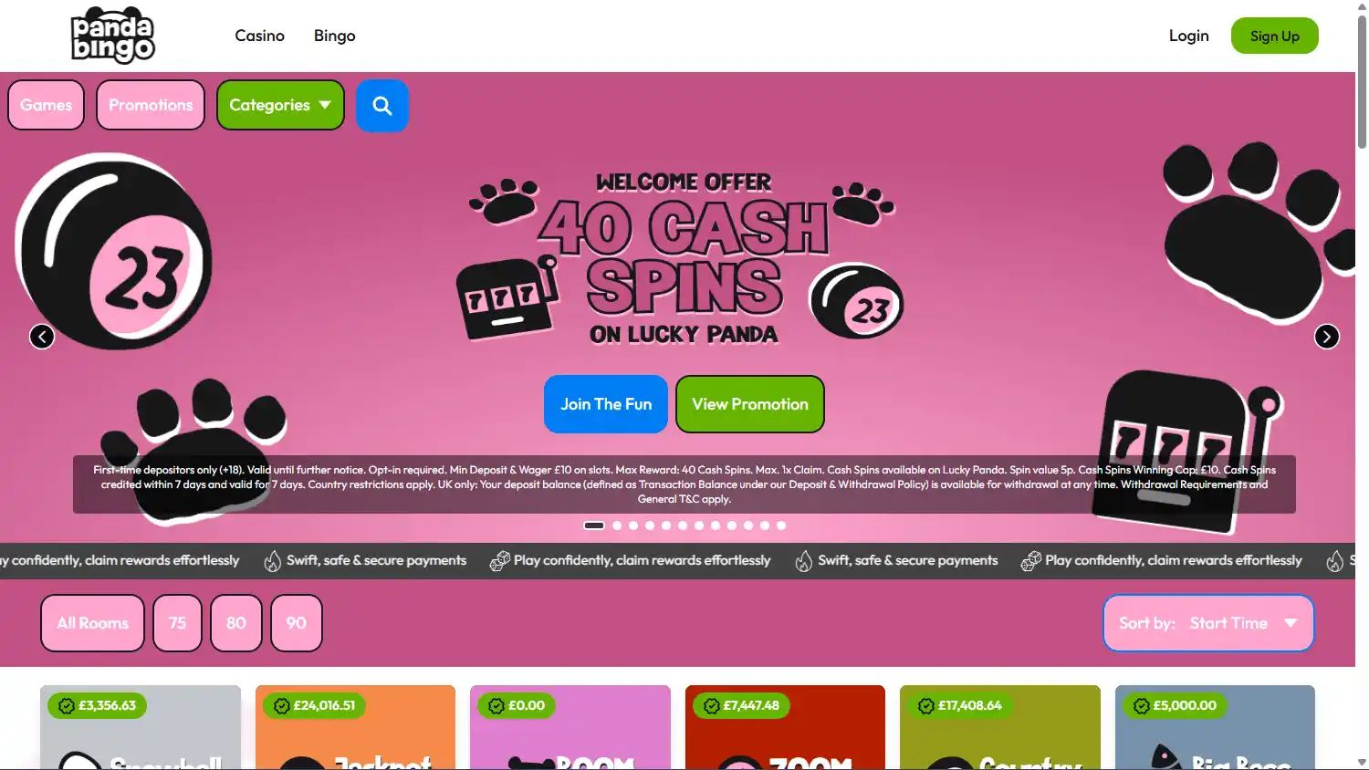 Panda Bingo Casino screenshot 1