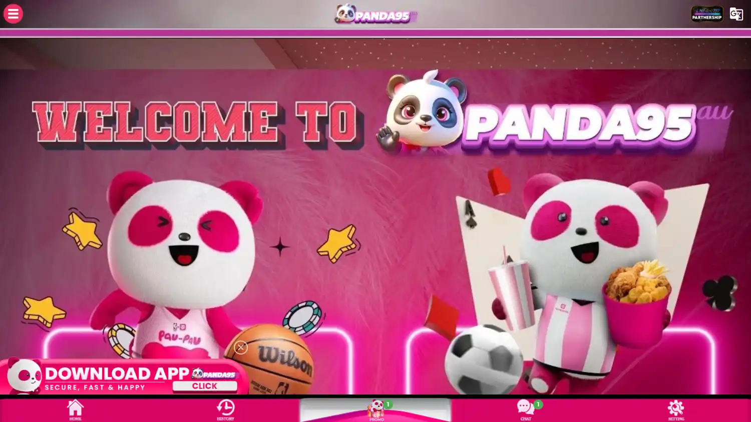 PANDA95au Casino screenshot 1
